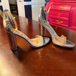 Sam Edelman Women's Silver, Clear Heels, Yaro